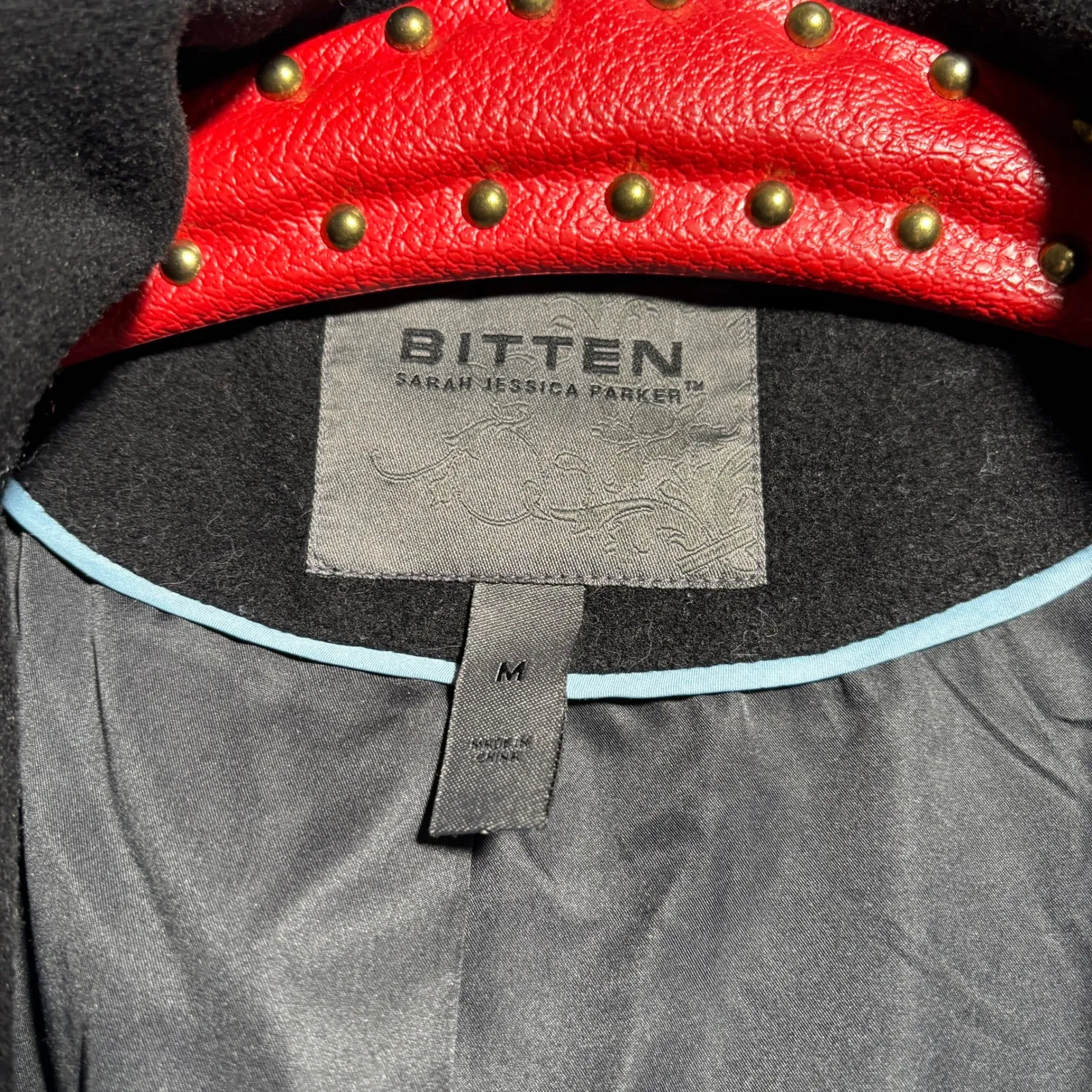 Bitten Sarah Jessica Parker Black Wool Blend Long Coat Womens M Lined SEE Size M - Image 3