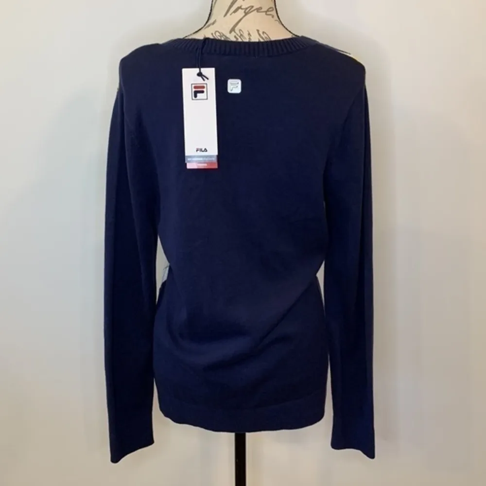 NWT Fila argyle tennis tenniscore cardigan sweater M - Image 7