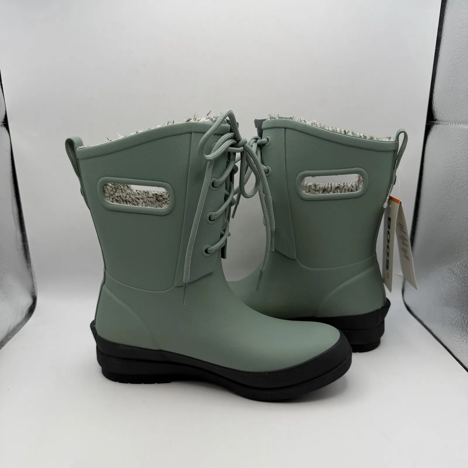 Bogs Amanda II Lace 537823 Rain Boots Women's Sz 6 Jade Waterproof Comfort Green - Image 5