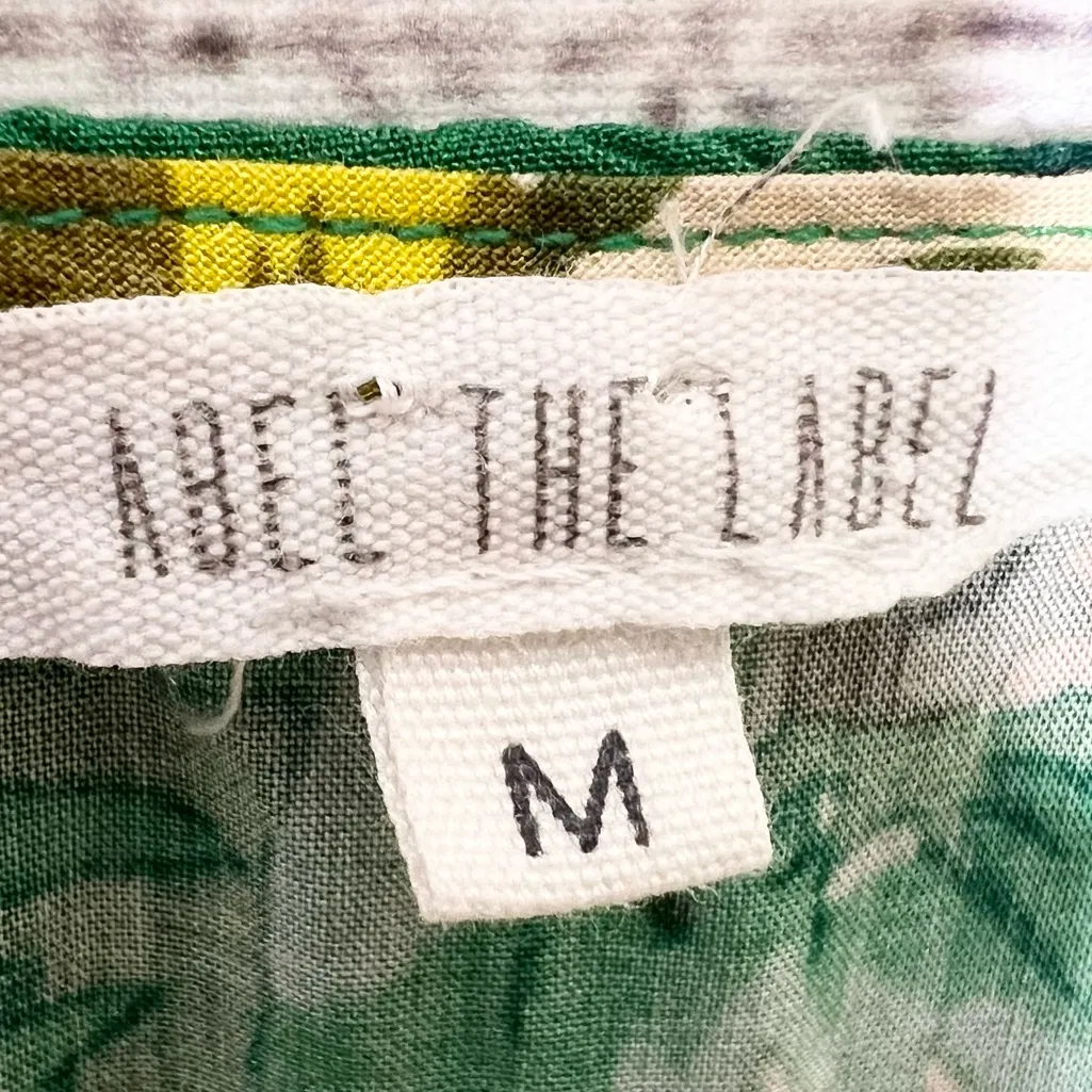 Anthropologie Abel the Label Floral Green & Yellow Tie Front Dress Size Medium - Image 12