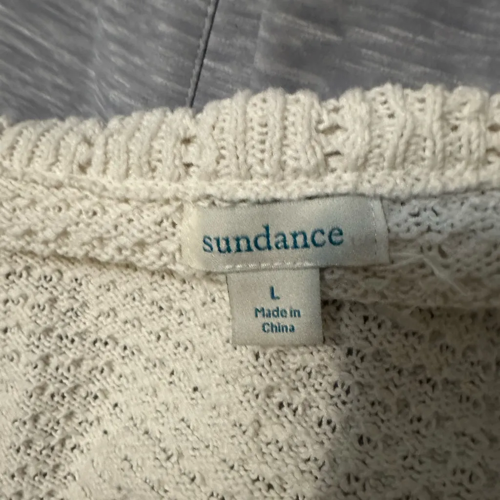 Sundance Linen Cotton Blend Crochet Bathing Suit Coverup L - Image 4