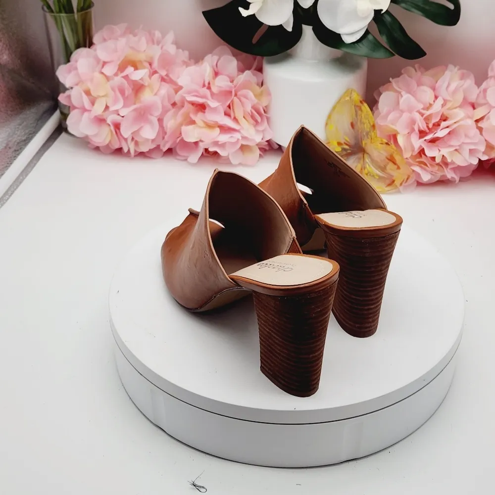 Charles By Charles David Brown Open Toe Slide On Gore Cushioned Mules Sz 9.5M - Image 5