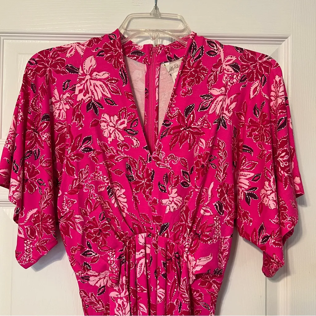LILLY PULITZER Wisteria dress Passion Fruit Pink Giraffic Park NWT size 00 - Image 3