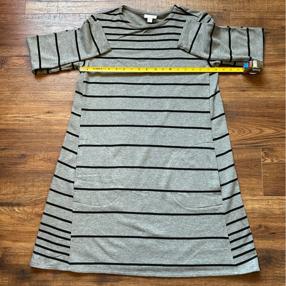 J. Jill Women’s A Line Sweatshirt Dress Striped Knee Length Size Small - Image 9