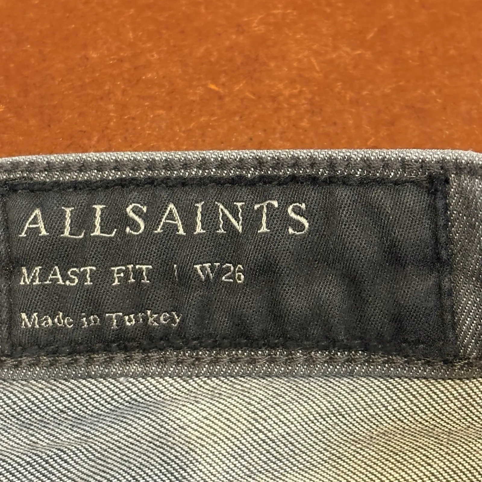 AllSaints Mast Fit Jeans Women's Size W26 Gray Skinny Stretch Cuffed Gray - Image 3