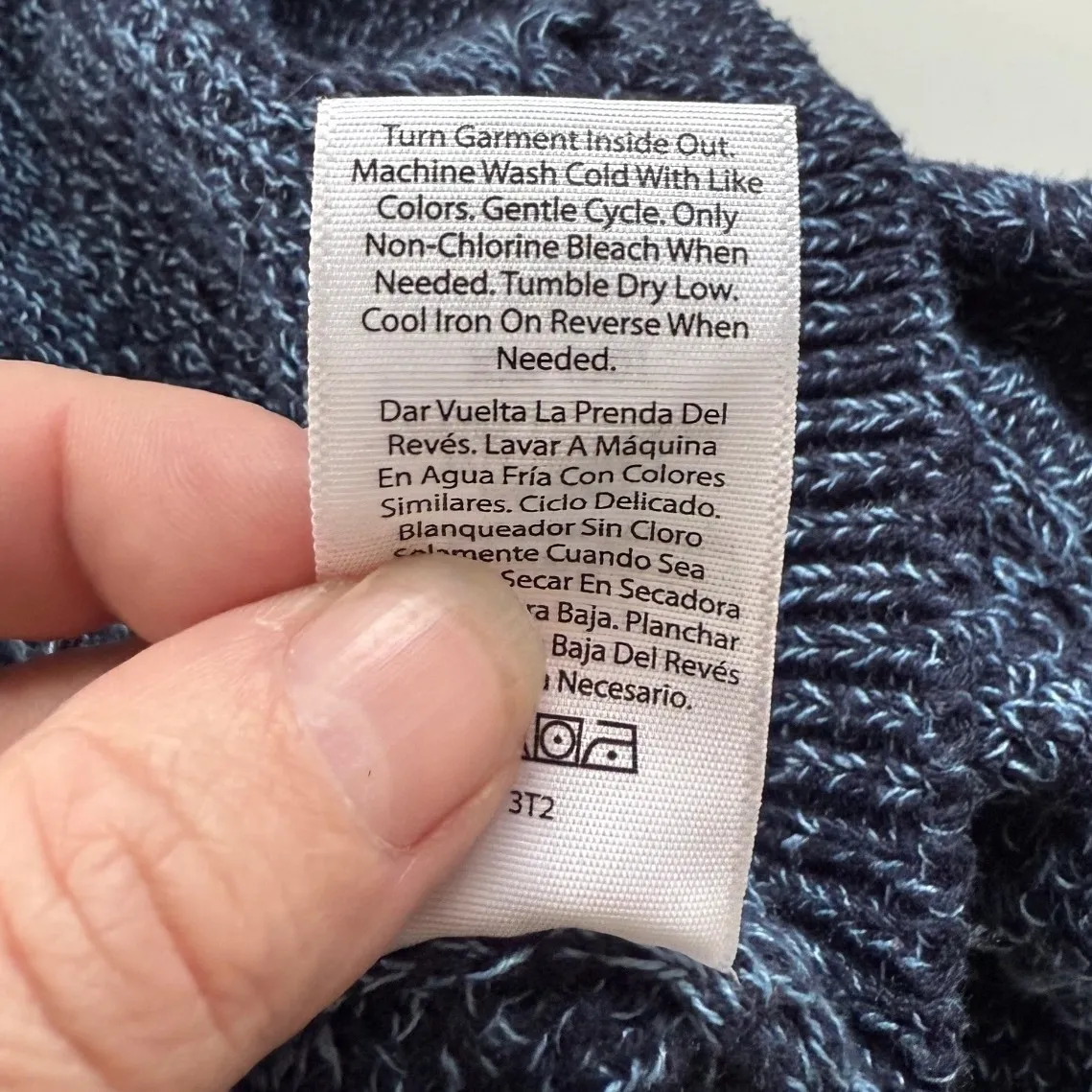 Time and Tru Womens Sweater XXL Blue Speckled Knit Crewneck Long Sleeve - Image 7