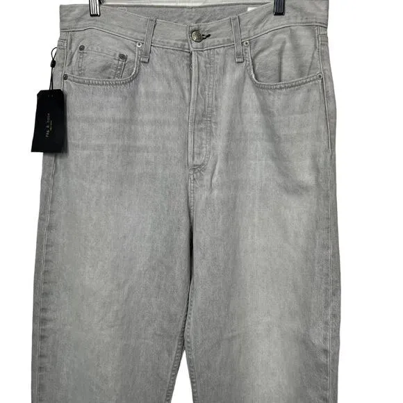 Rag &‎ Bone 90s High Rise Jean in Anchor (Light Grey) Size 31/12 NWT $275 - Image 6