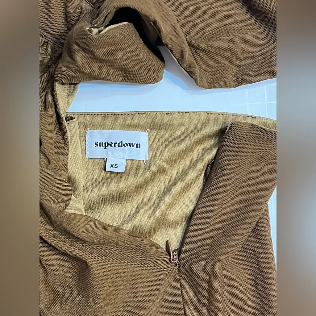 Superdown Levi Mini Dress in Chocolate, size XS - Image 6