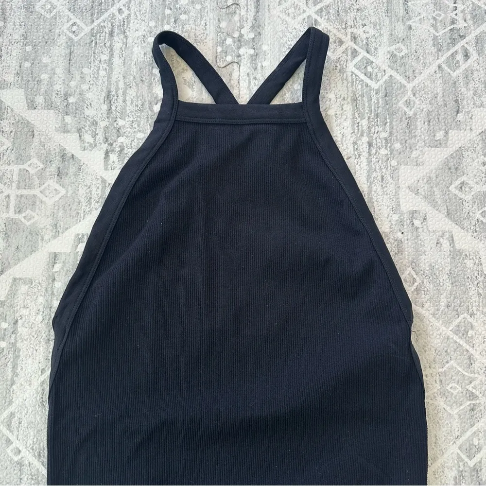 Shein Black High Neck Halter Criss Cross Low Back Bodysuit Closet Staple Size M - Image 13