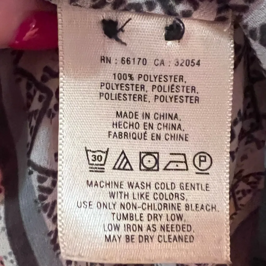 HD‎ in Paris x Anthropologie Kaveri Henley Printed Long Sleeve Blouse Size 8 - Image 16