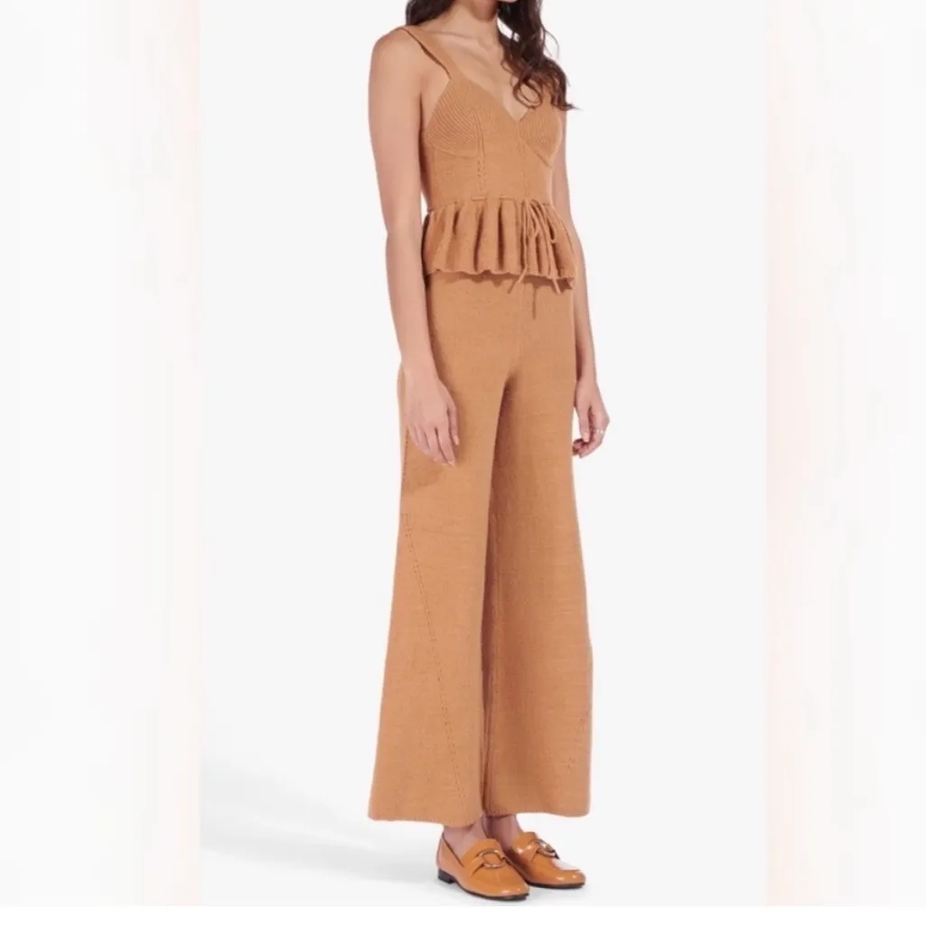 Staud Lounge Set‎ - Coco Top & Mitch Pants in Tan - Image 2