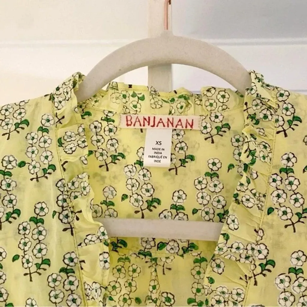 Banjanan Cordelia Floral Tiered Ruffle Midi Dress Yellow Size XS Retail $285 - Image 12