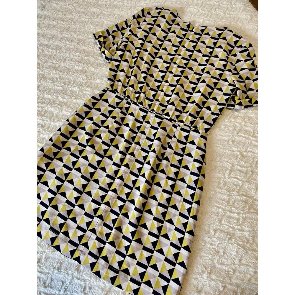 Fossil‎ Geo Geometrical Print Shortsleeved Sheath Dress Size 4 Professional - Image 4