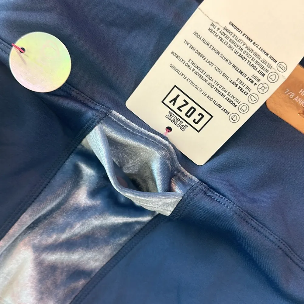 Pink Victoria’s Secret Velvet Sides Fleece Lined Spandex Leggings - Image 9