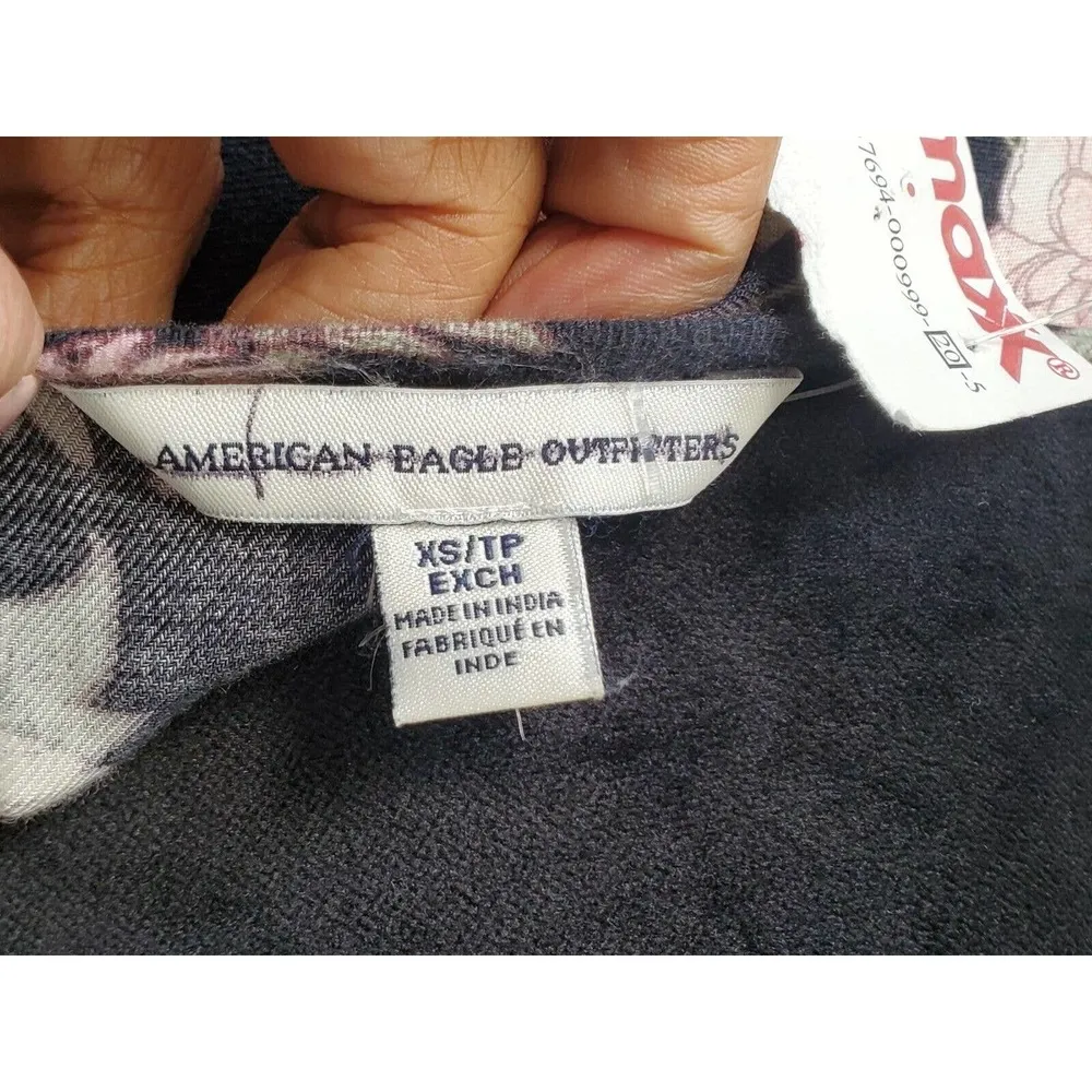 American Eagle Outfitters Women's Blue V-Neck Long Sleeve Knee Length Dress XS - Image 10