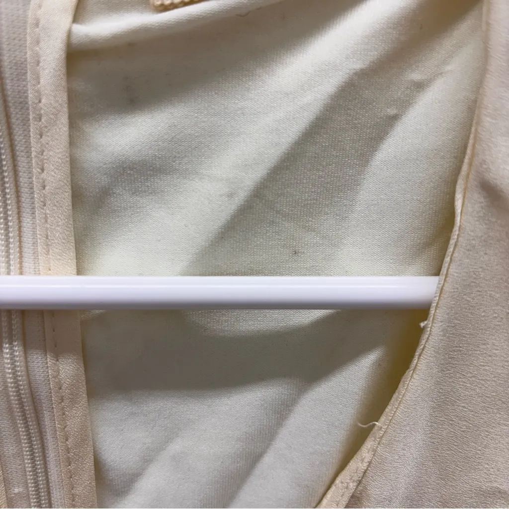 Comme Toi Cream Lace Peplum Blouse Peter Pan Collar Romantic Top Womens Small - Image 4