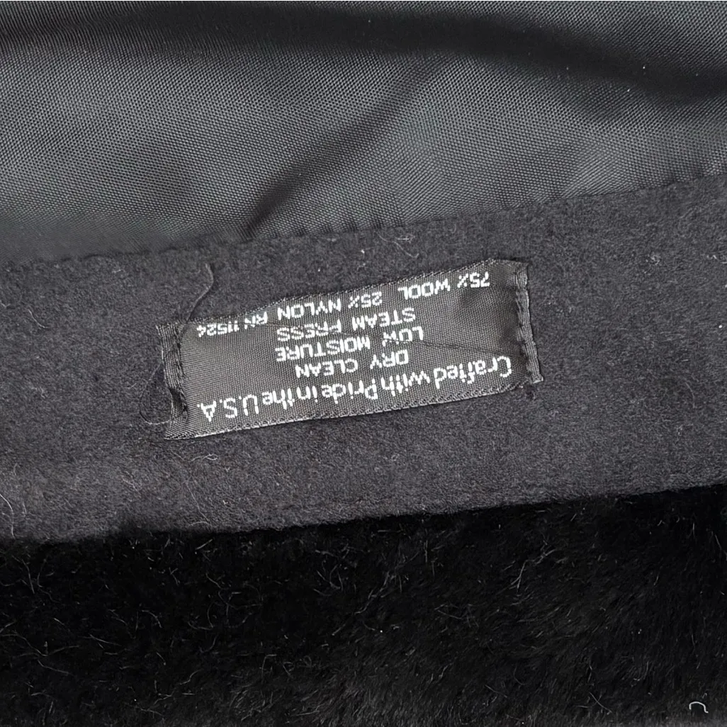 Alorna Vintage Wool Coat Swing Dress Overcoat Faux Fur XL 1X 2X Black - Image 5