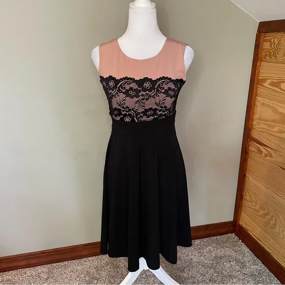 Enfocus Studio Pink & Black Sleeveless Lace Top Dress 4 - Image 10