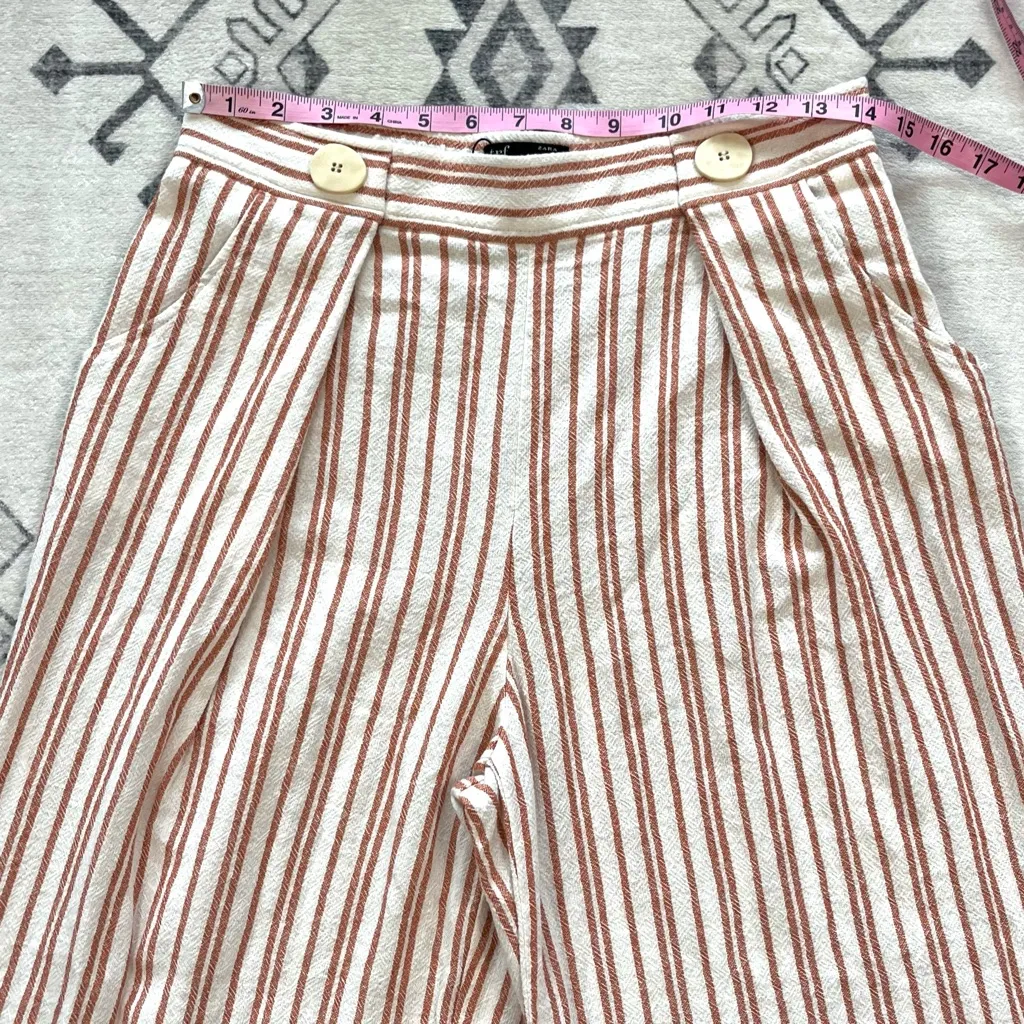 Zara TRF Collection Striped Wide Leg Trousers Medium NWOT - Image 7