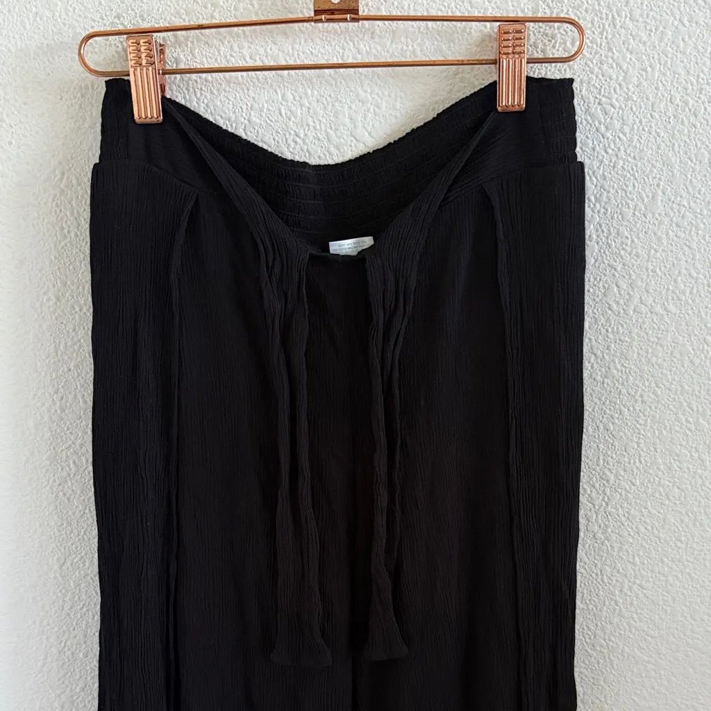 Kona Sol Tie Waist Beach Pool Cover Up Pants Black Medium - Image 5