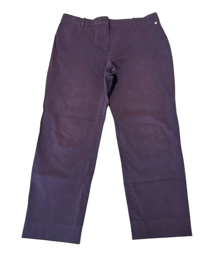 Max Mara Womens Sz 12 Cigarette Straight Leg Pants Purple Pockets Career #CD8-1 - Image 1