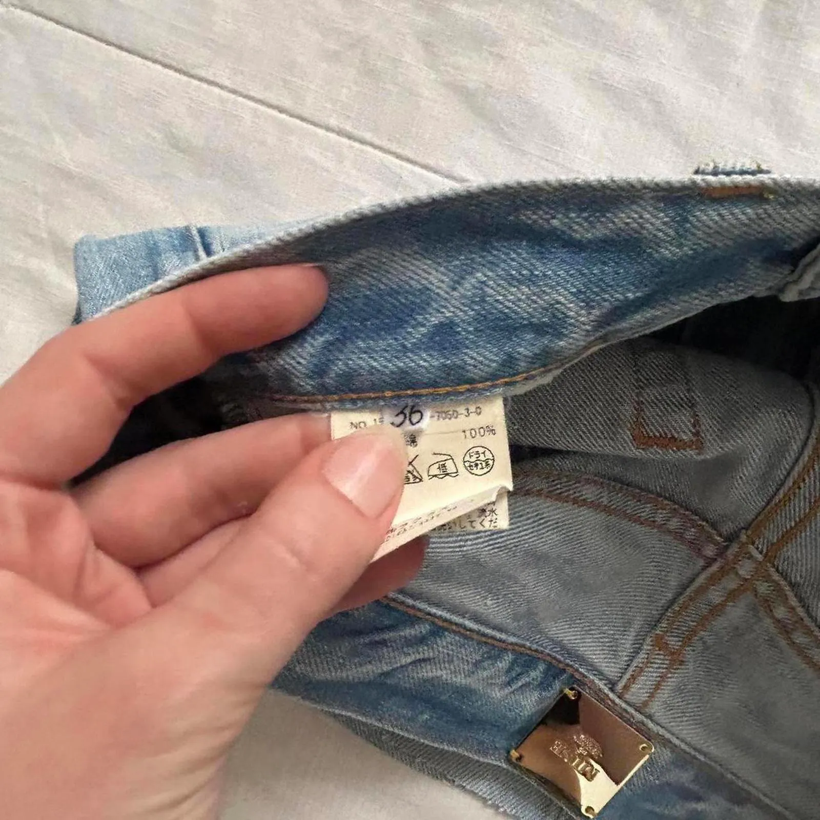 Japanese brand Mini blue denim skirt Size xs - Image 4