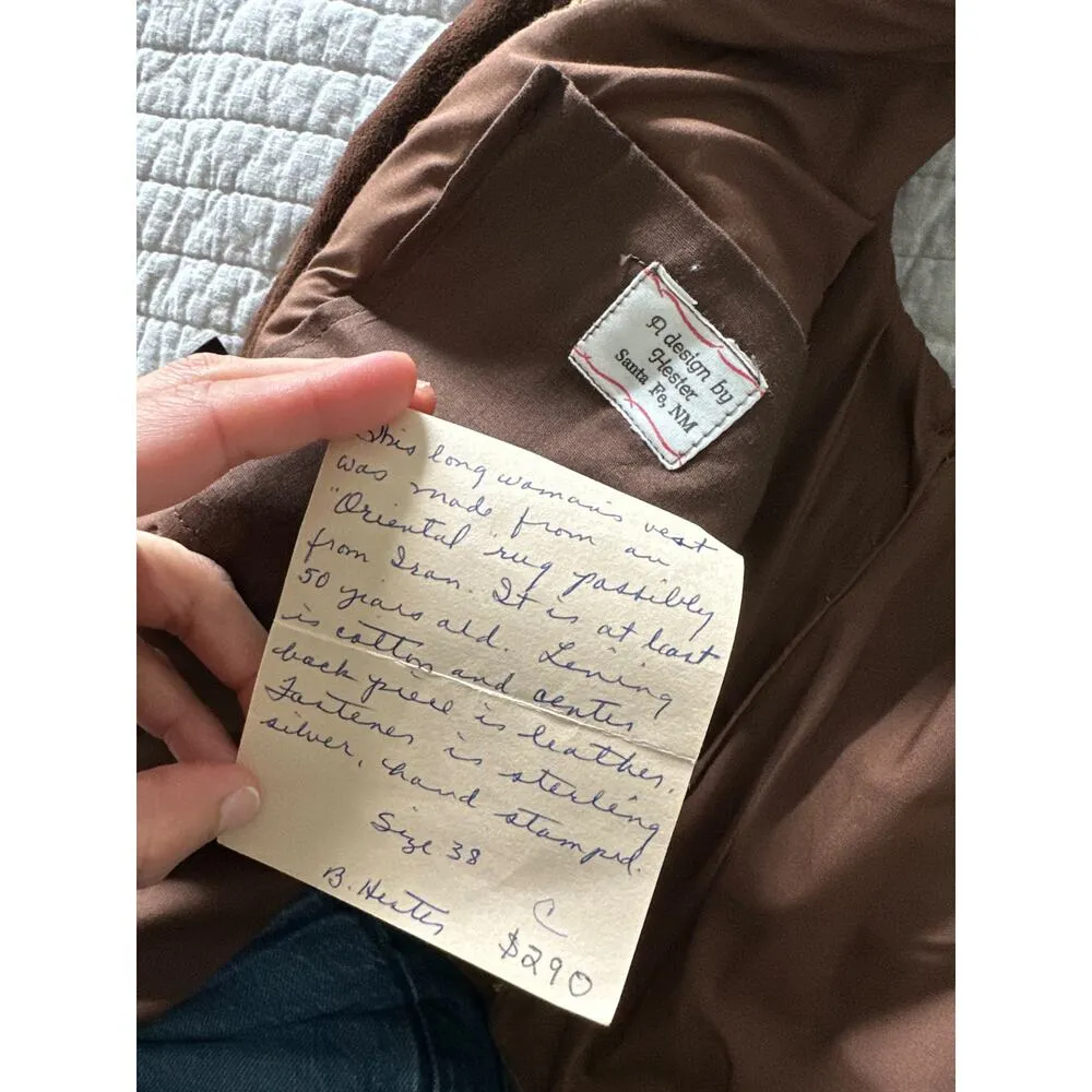 Hester Designs Santa Fe Dry Goods Handmade South west Vest Brown - Image 8