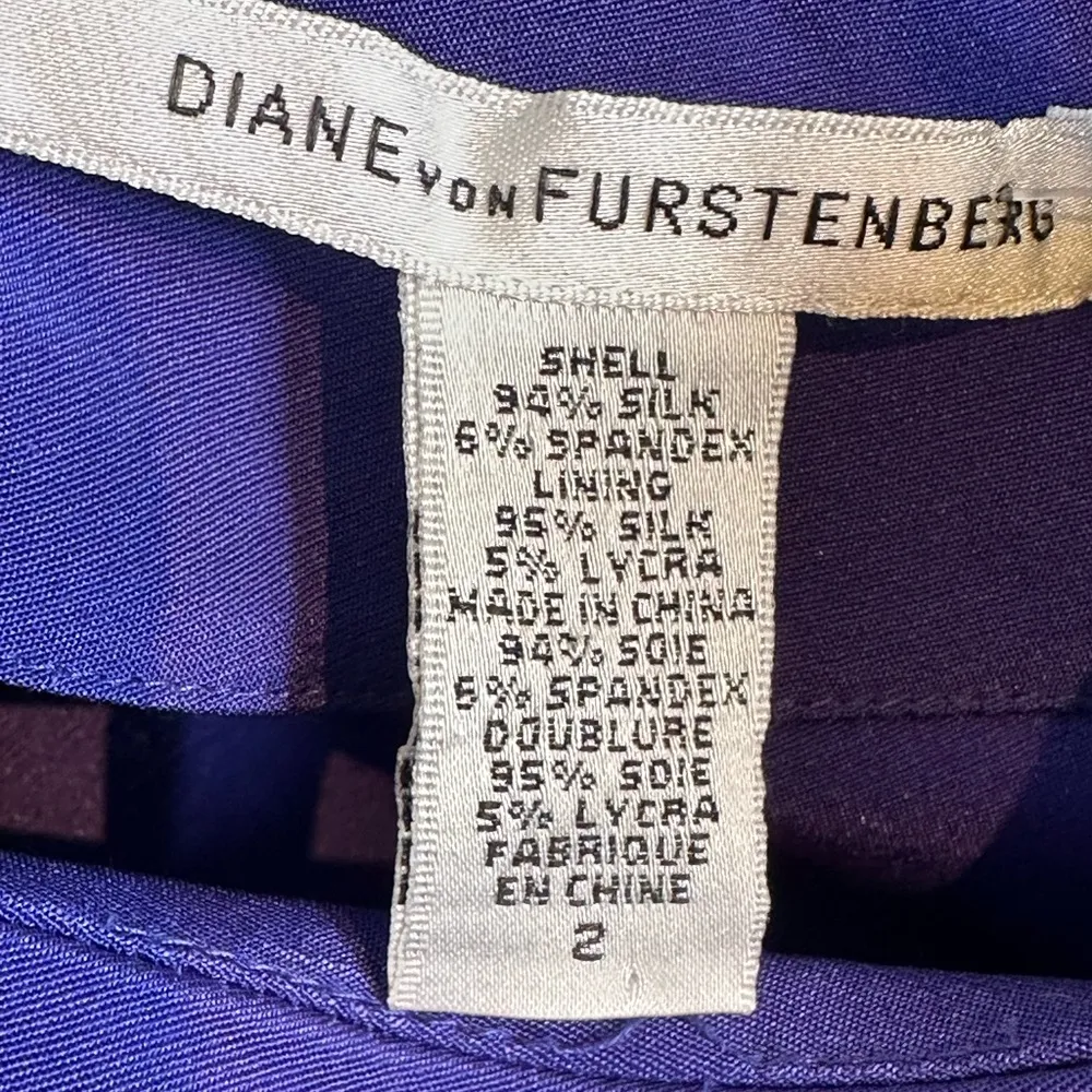 Diane Von Furstenberg Cobb One Shoulder Deep Purple Violet Silk Jersey Dress 2 - Image 8