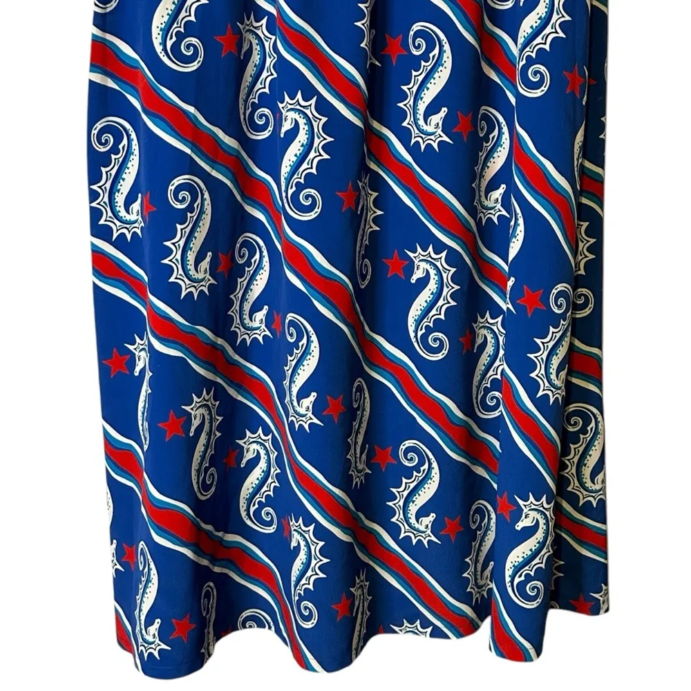 Bob Mackie Wearable Art‎ Nautical Maxi Skirt Seahorse Artsy Whimsy Patriotic - Image 6