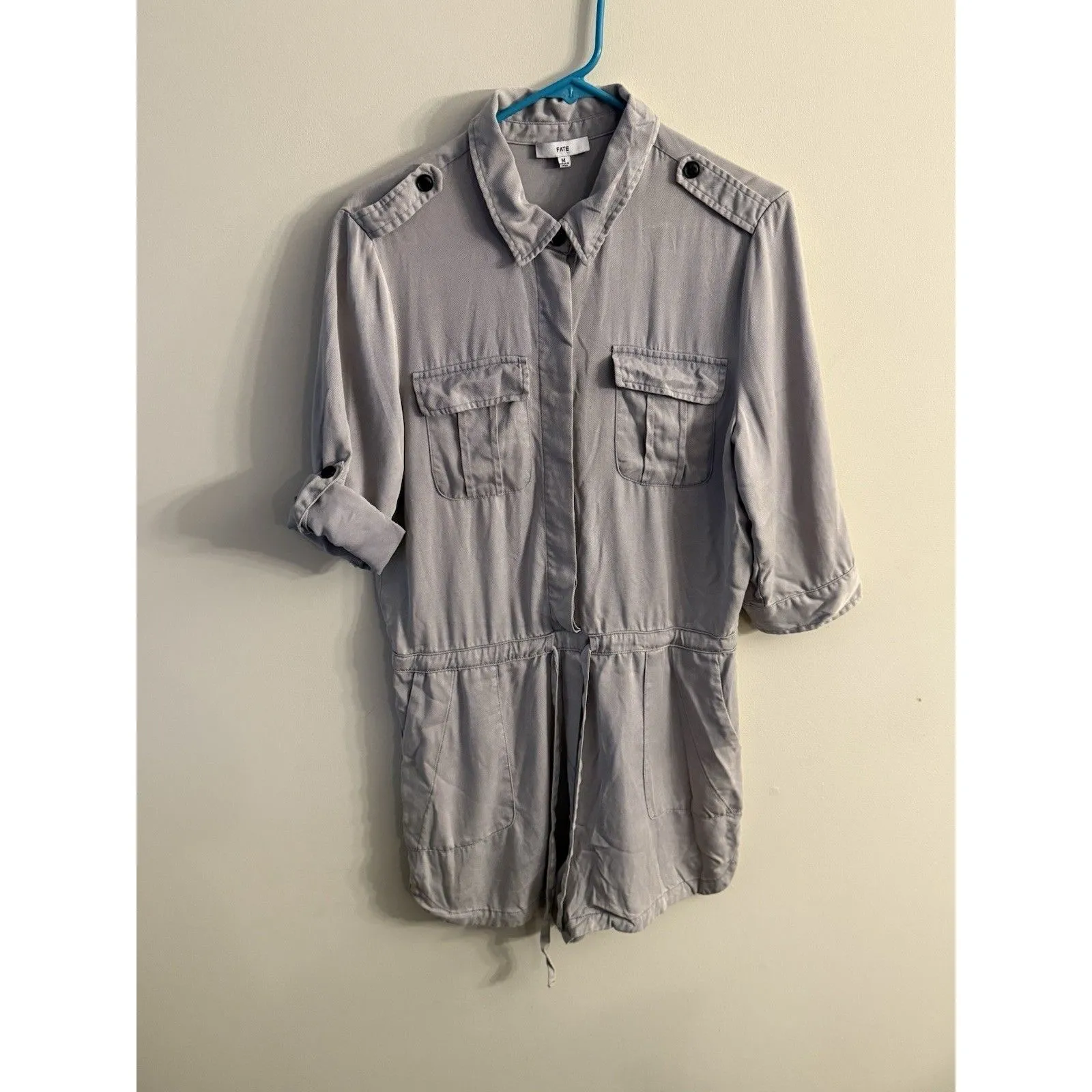 Fate Purple Grey Drawstring‎ Waist Romper Women’s M Size M - Image 4