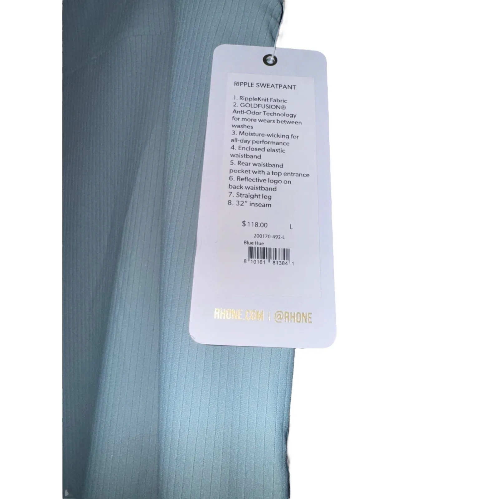 New Rhone Ripple Sweatpants Leggings Women Large Ribbed Sage Green Wide Leg Soft - Image 7