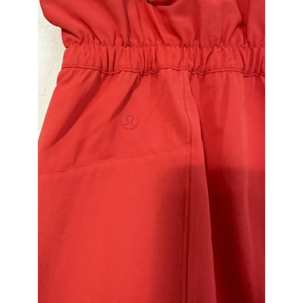 LULULEMON Women’s TRIP TAKER SKIRT Size 8 Carnation Red Relaxed Paperbag EUC - Image 3