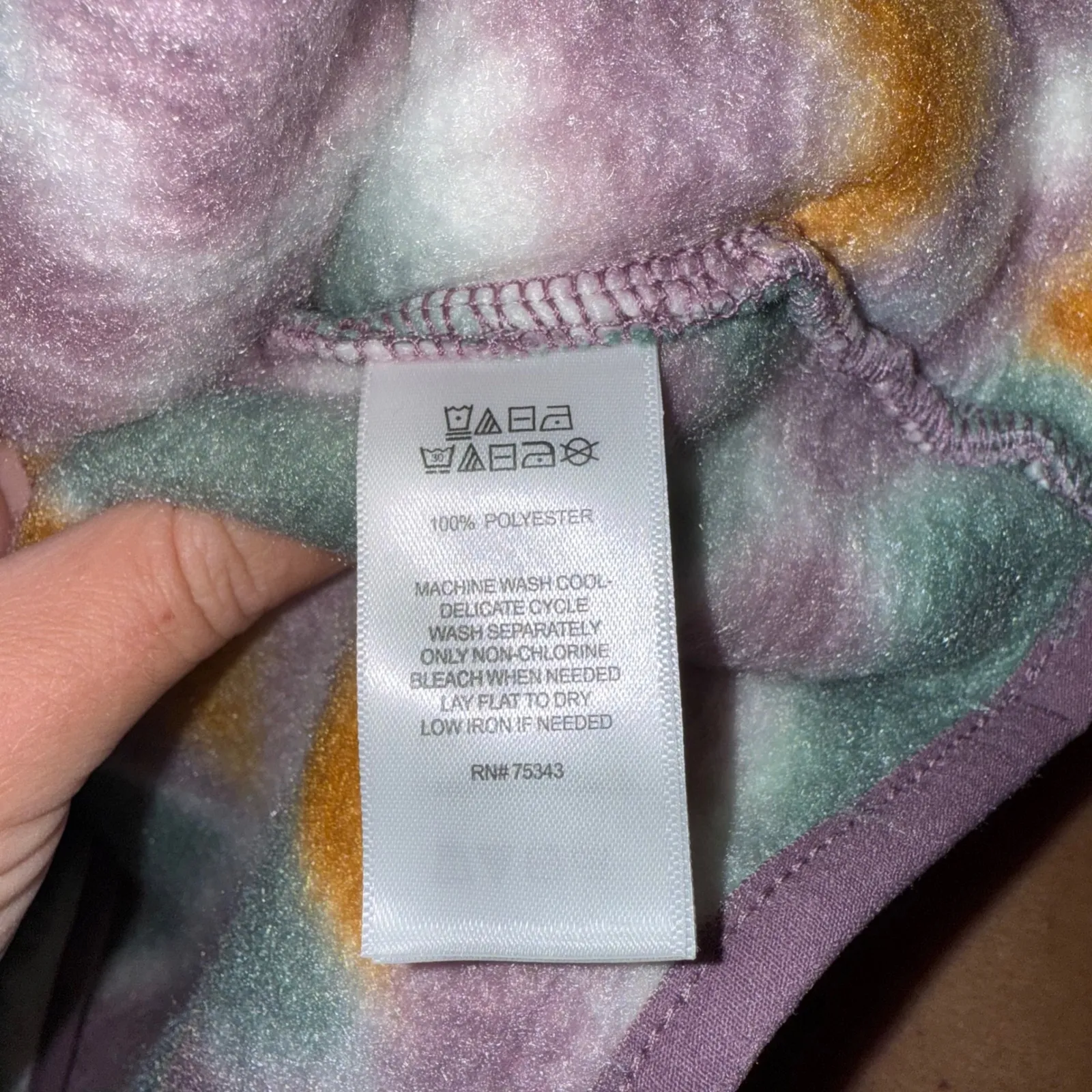 Aspen Pullover Fleece Sweater Quarter Zip Geometric Purple Green Orange‎ XLfall Size XL - Image 4