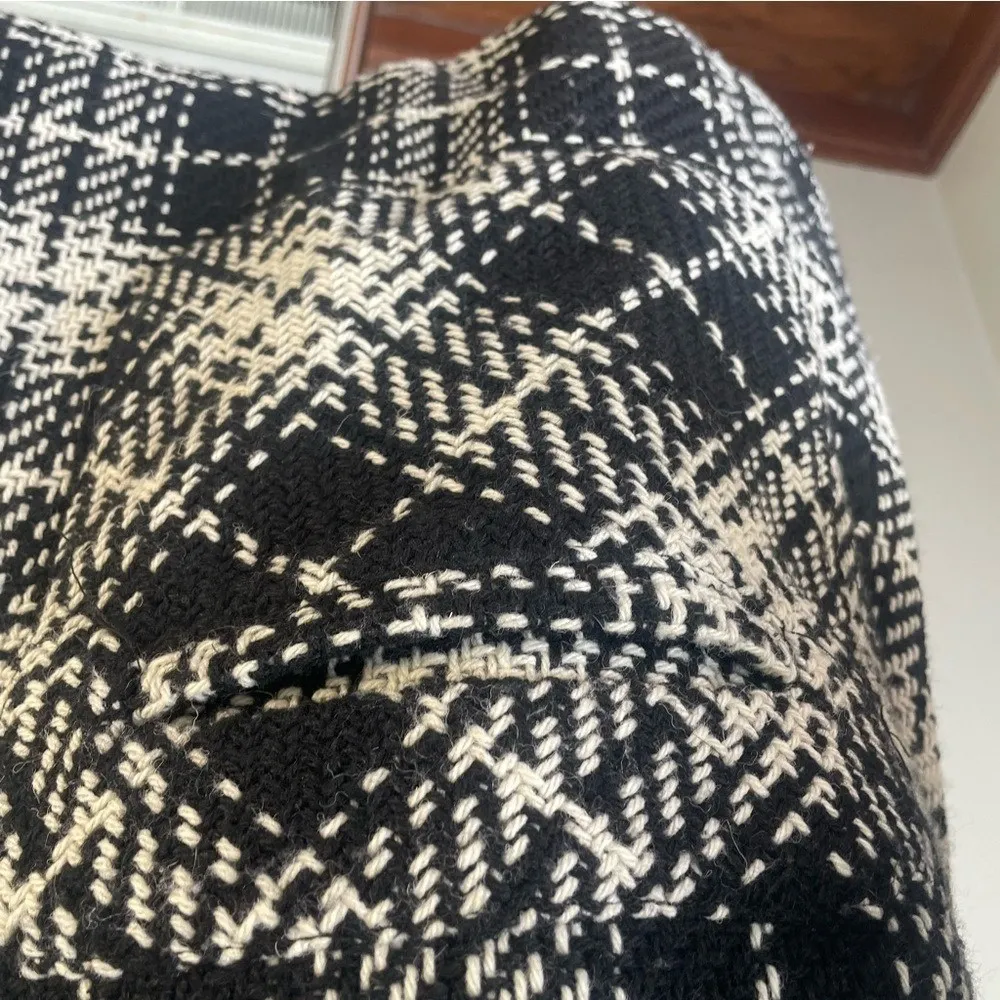 Black White Plaid Coat | Parisian Chic Winter Jacket |‎ Classic Old Money Style - Image 3