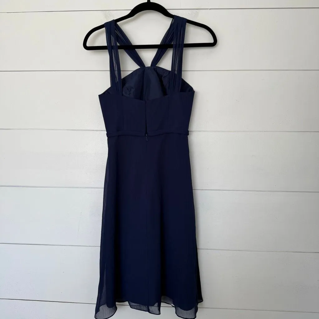 David’s Bridal Women’s 0 Navy Blue Bridesmaid Dress - Image 3