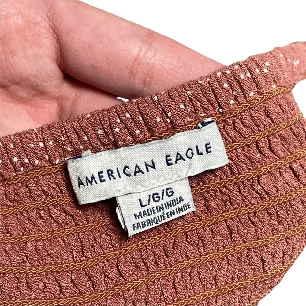 American Eagle Outfitters Brown Ruffled Crop Top L - Image 5