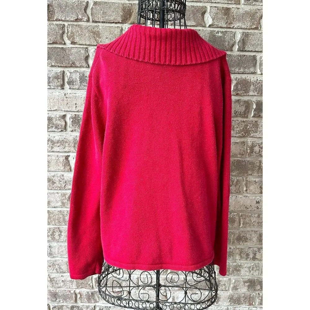 Tiara International Christmas Collection Reindeer Cardigan Sz L? Zippere… - Image 8