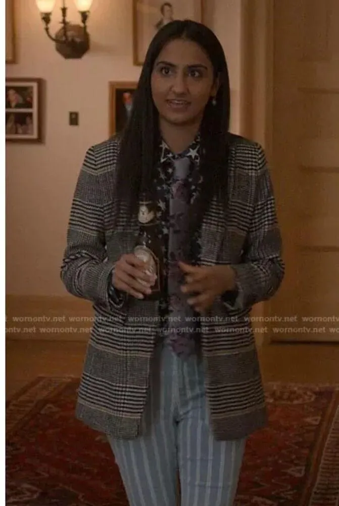 Loft Plaid Modern Blazer Oversized Slouchy Houndstooth Size 10 As Seen On TV - Image 10