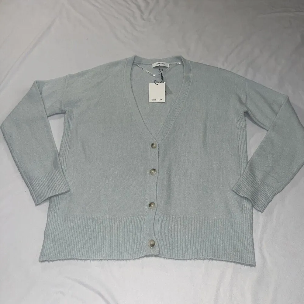NWT Size Large Button Front Cardigan In Mystic Blue By John + Jenn - Image 2