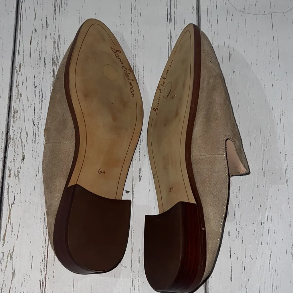 Sam Edelman Llewelyn beige suede leather slip on shoes - Image 5
