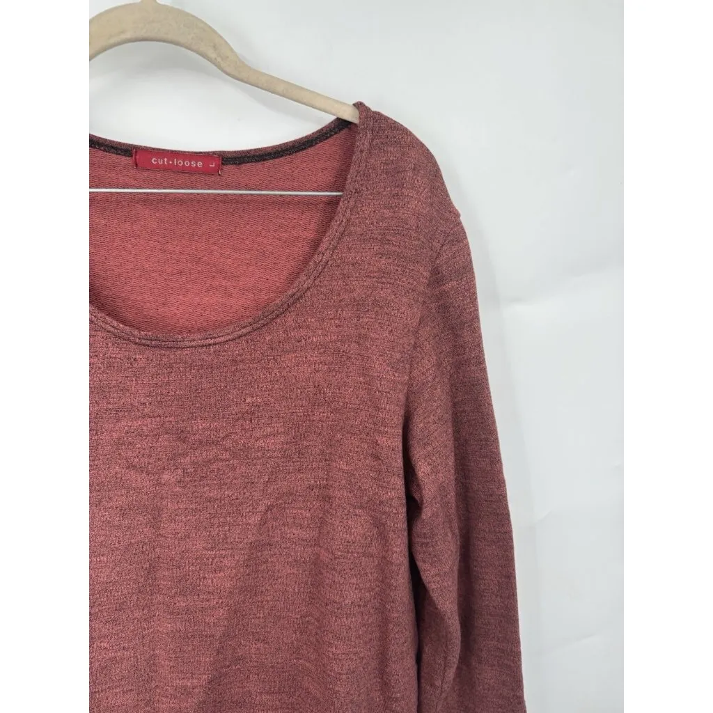 Cut Loose Linen Cotton Lagenlook‎ Tunic Top Women Large Burgundy Minimalist Red - Image 7