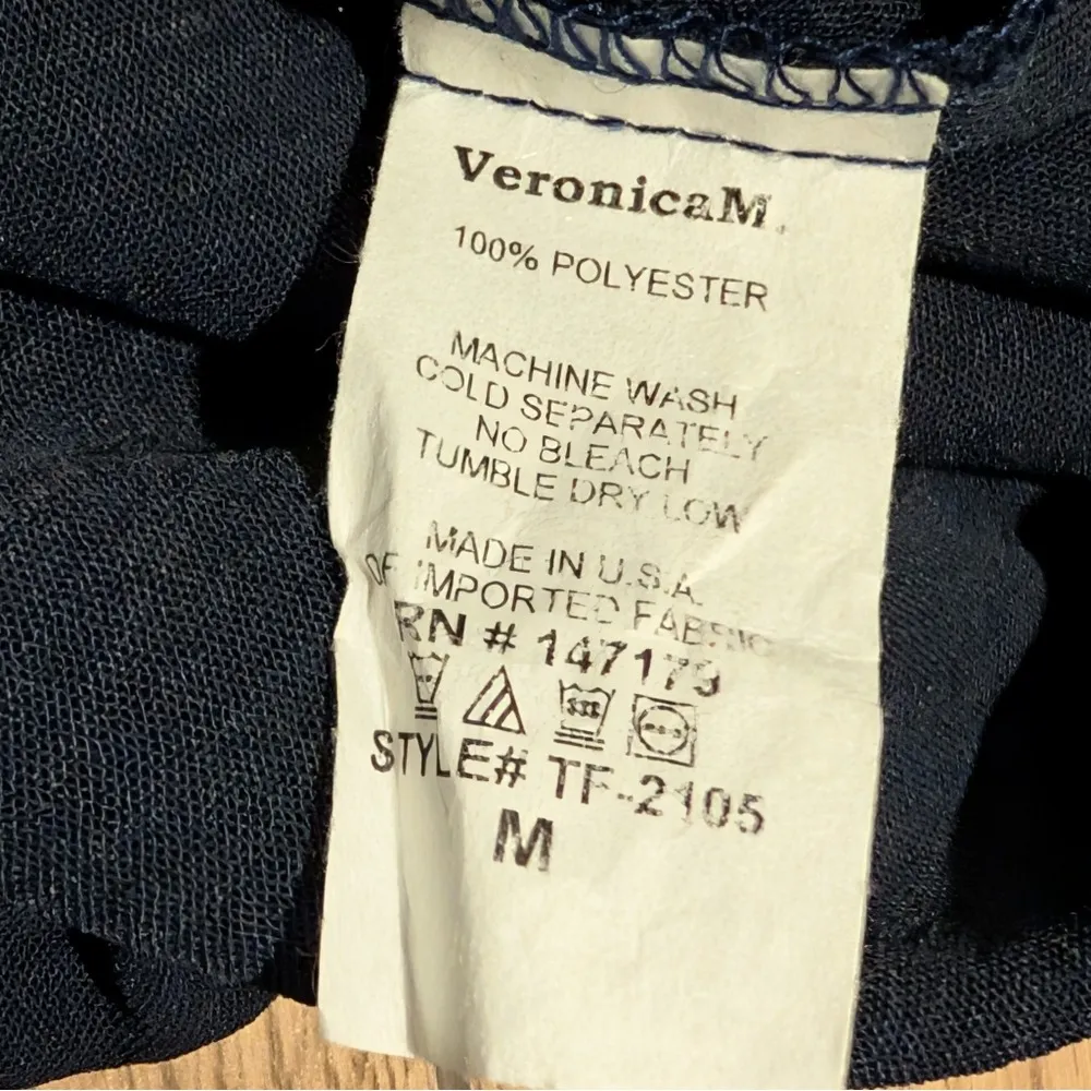 Veronica M Navy Blue Medium Off-Shoulder Top Wide Leg Pants Outfit Matching Set - Image 6