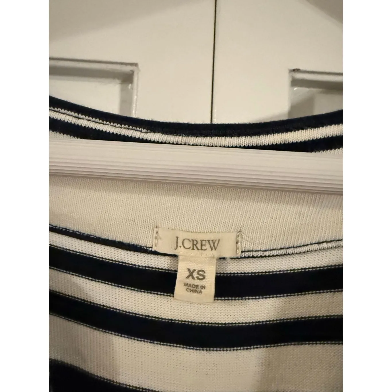 J.crew striped nautical rope and embellished vneck tshirt xs Blue - Image 4