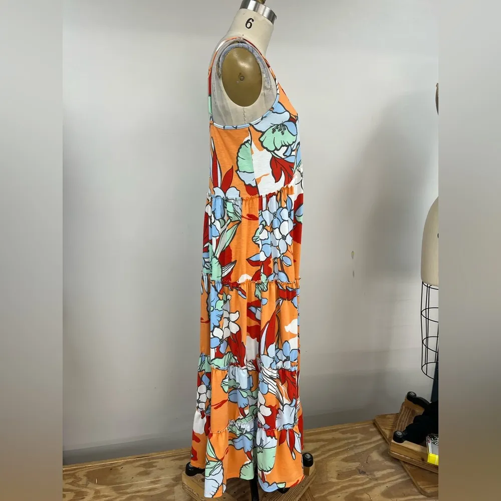 Emma & Michele Floral Tiered Dress S - Image 12