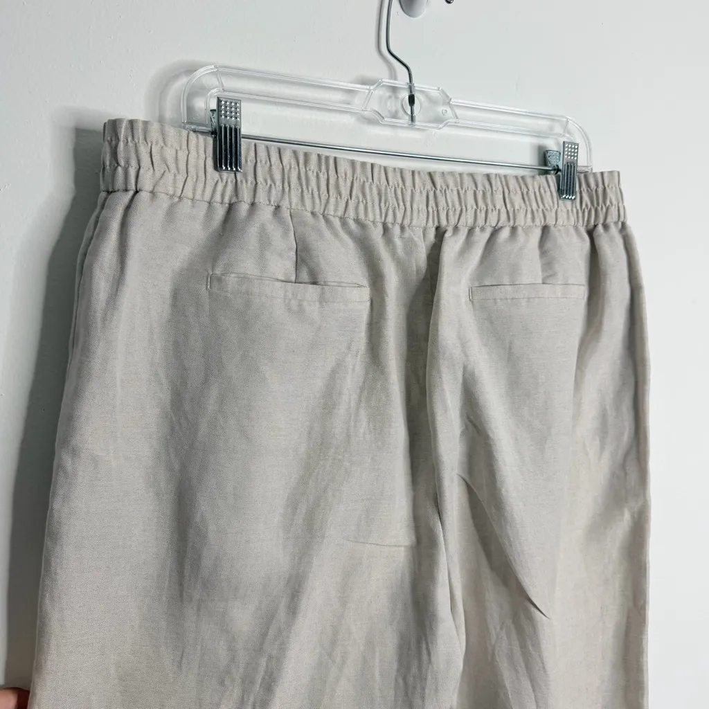 Reiss Women’s Lily Pant Linen Blend Pleated Front Ivory Size 12 High Rise Casual - Image 9