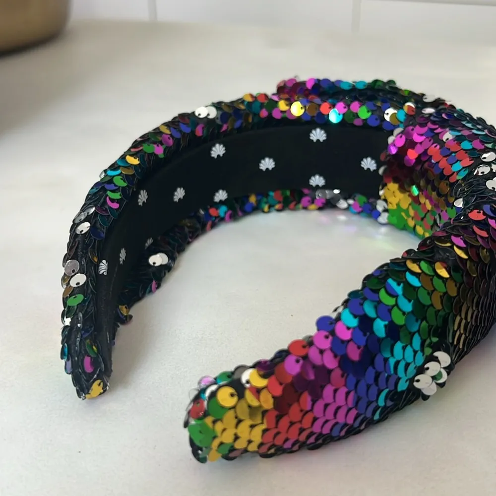 Lele Sadoughi Disco Fever Rainbow Colorful Sequin Holly Headband - Image 6