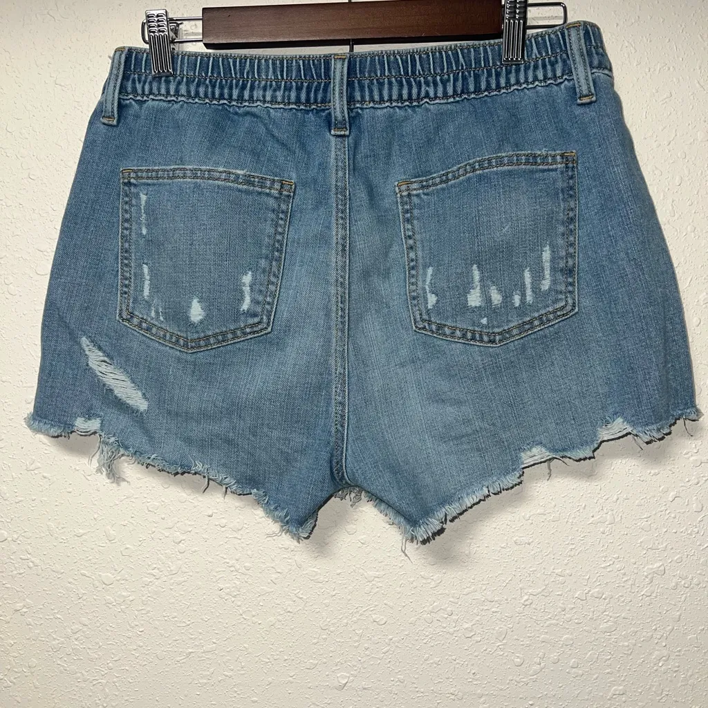 Aerie Blue‎ Jean Shorts Distressed Cut-Off Style - Image 2