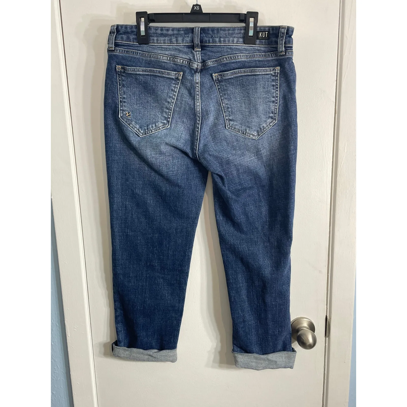 Kut From the Kloth Jeans Size 6 Amy Mid Rise Cropped Distressed Festival Boho - Image 5