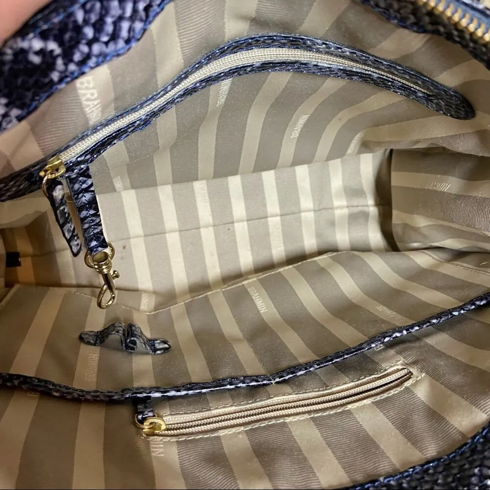 Brahmin Radley London Embossed Snake Print Black Gray - Image 4