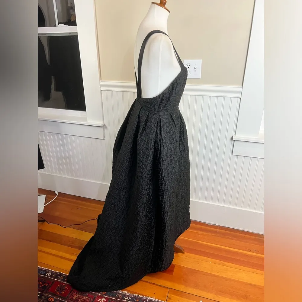 Cynthia Rowley Black High-Low Crinkle Textured Dress Event Gala Sz 4 (Fits Med) - Image 12